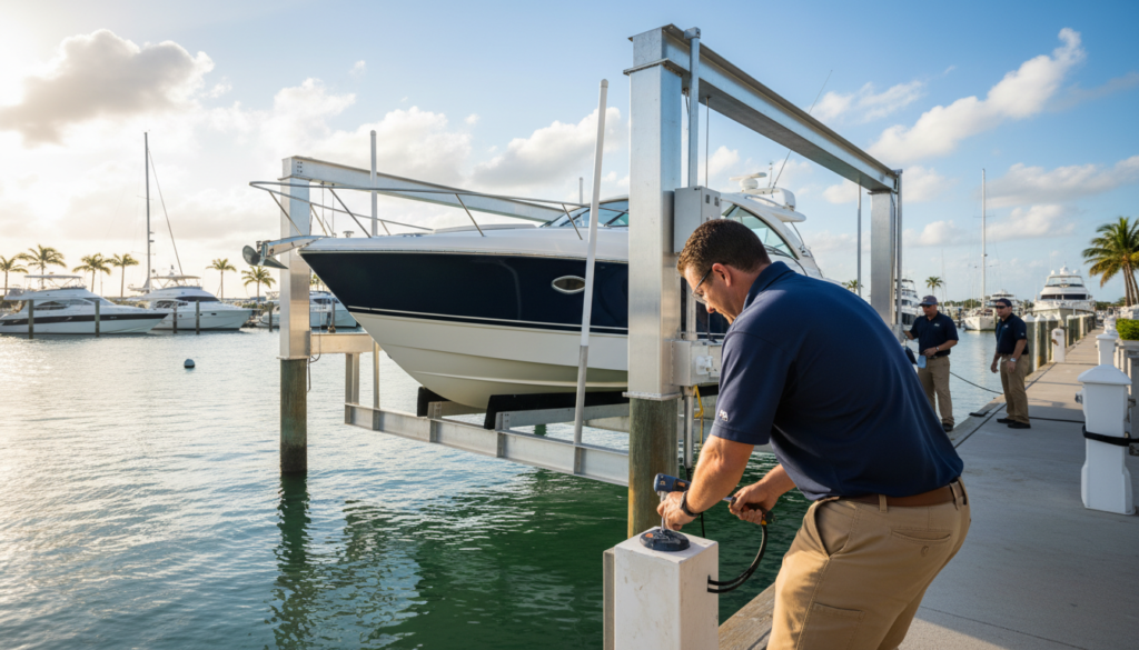 boat lift installation