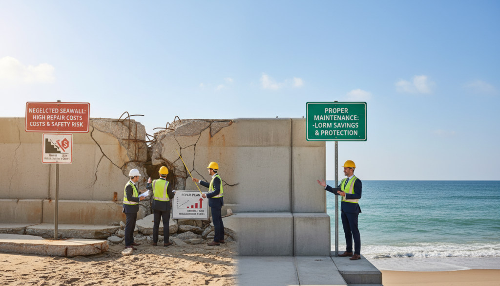 seawall repair vs replacement cost and warning signs