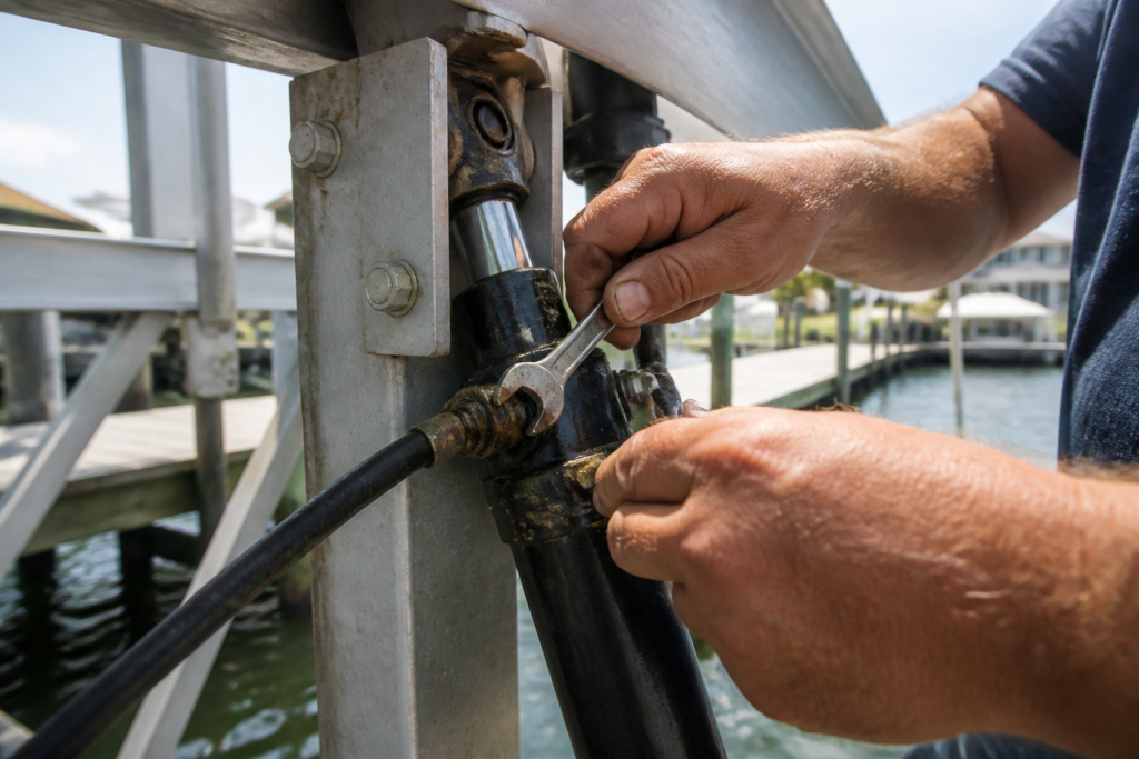 Boat hoist repair tips that help owners spot leaks before failure